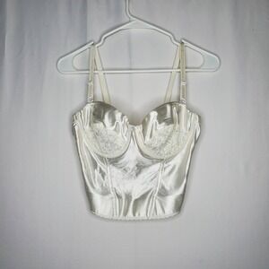 Vtg 70s Rendezvous Maidenform Bustier 36C Satin Angel Angelcore Fairy Coquette